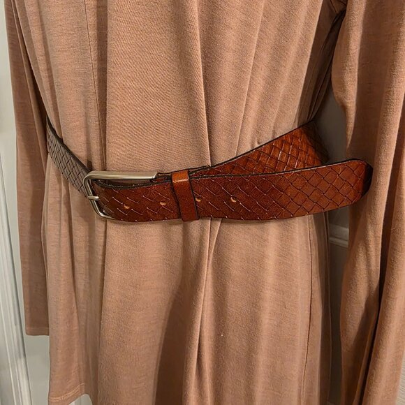 Zara Genuine Leather Braided Belt – Brown - 40" Size L - Picture 7 of 7